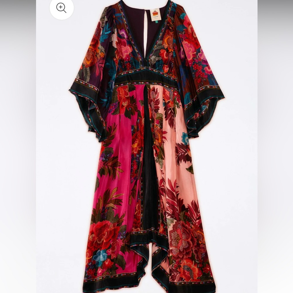 Farm Rio Flower Scarves Maxi Dress Small